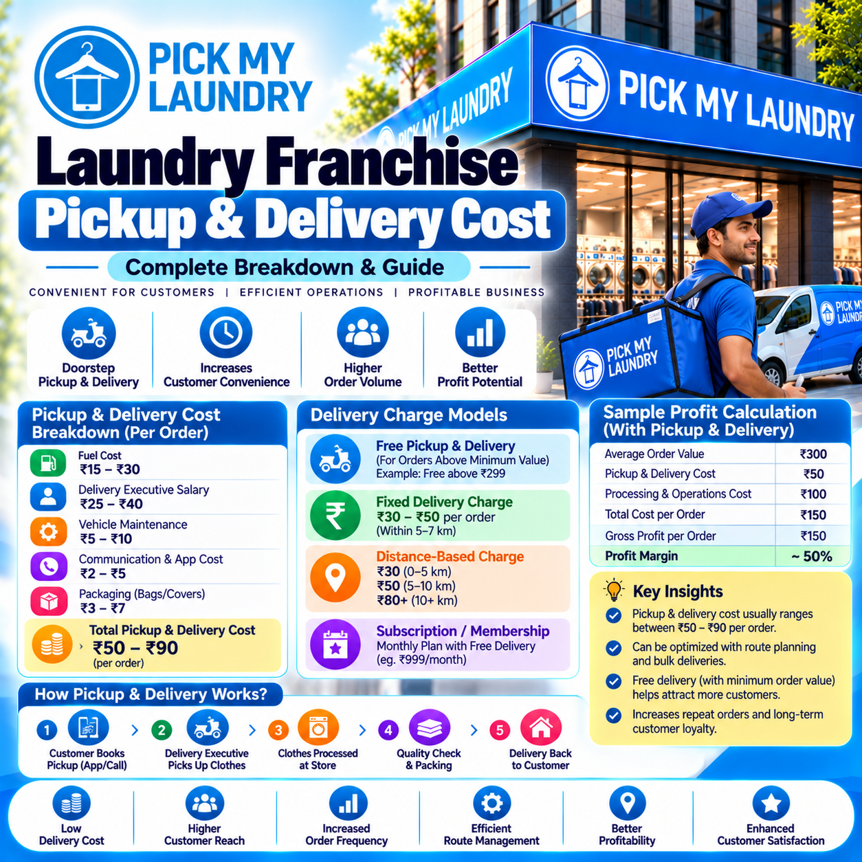 laundry franchise pickup and delivery cost