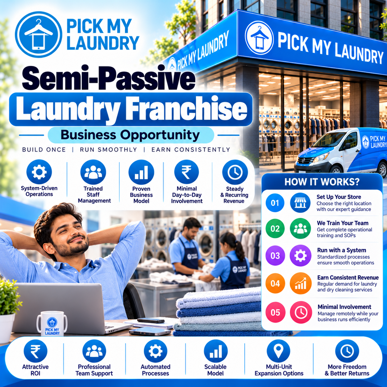 semi-passive laundry franchise business