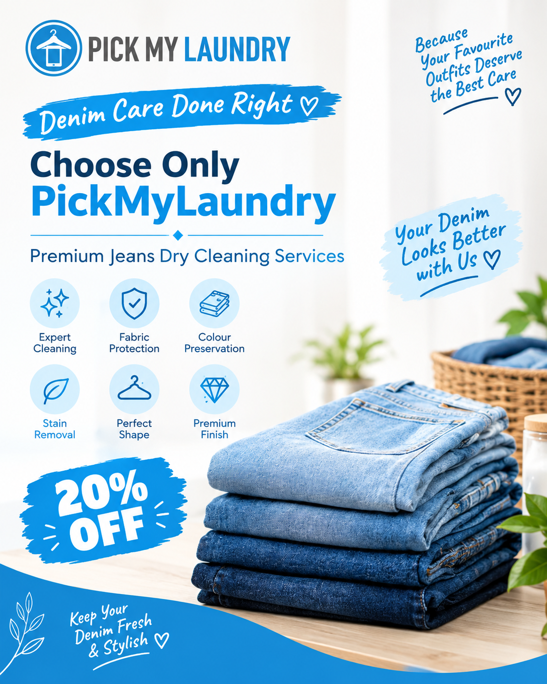 Denim Dry Cleaning: Professional Jeans Care for Colour, Fabric & Shape | Pick My Laundry