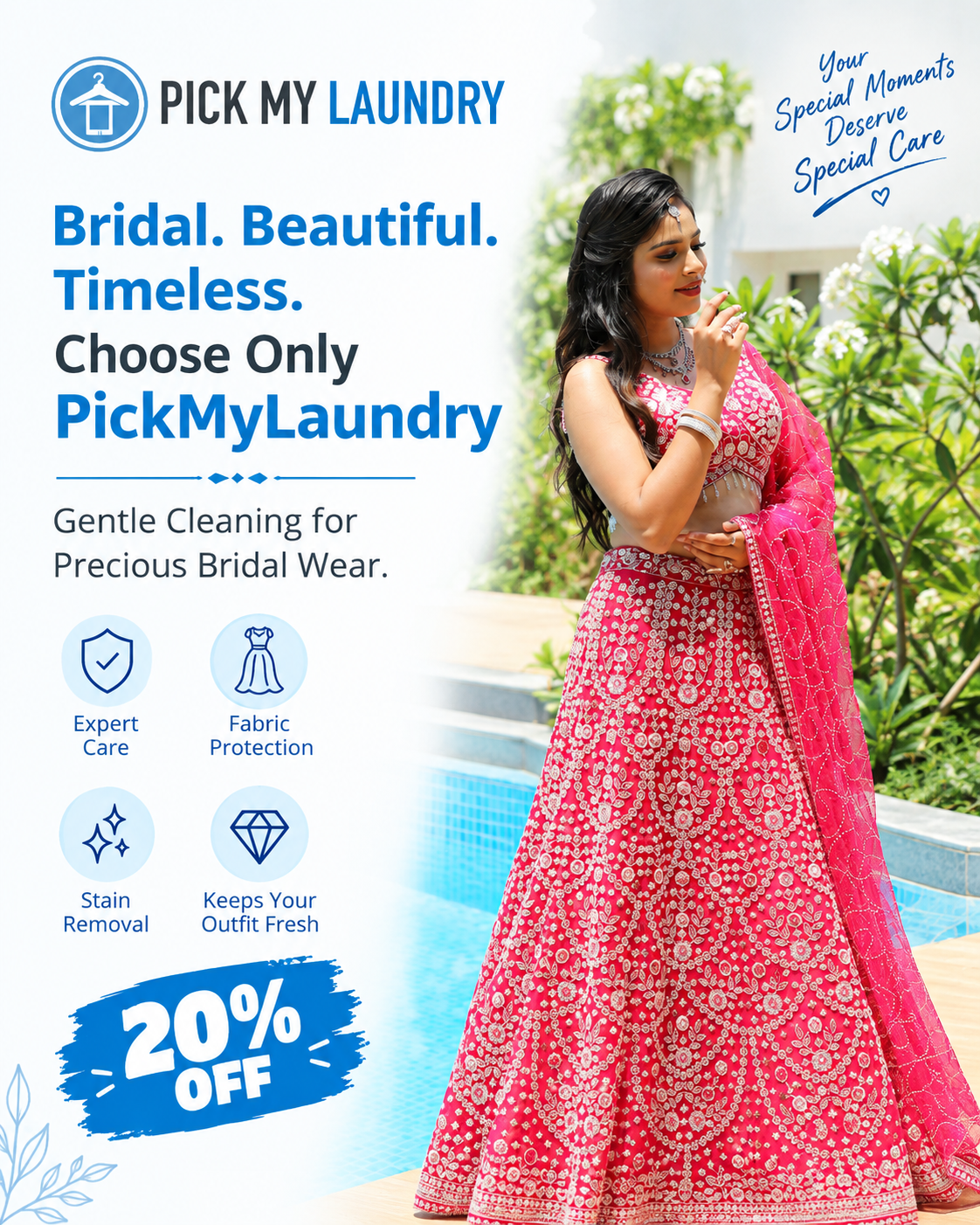 Bridal Wear Dry Cleaning Service: Gentle Care for Your Precious Wedding Outfits