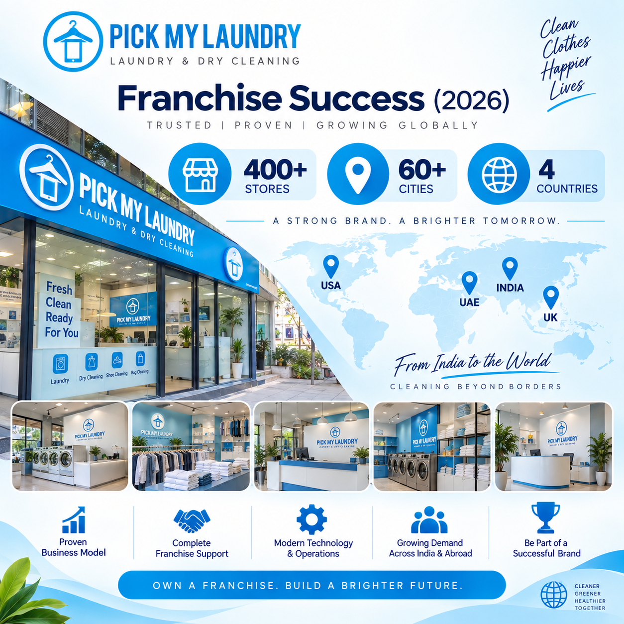 Pick My Laundry Franchise Success (2026): 400+ Stores, 60+ Cities & 4 Countries