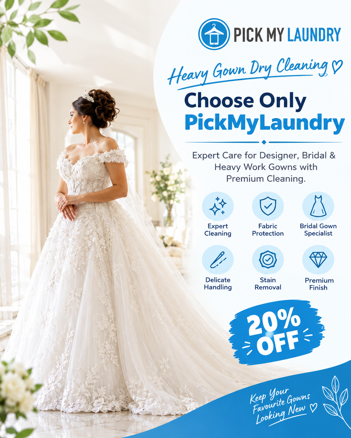 Heavy Gown Dry Cleaning: Professional Care for Designer & Bridal Gowns | Pick My Laundry