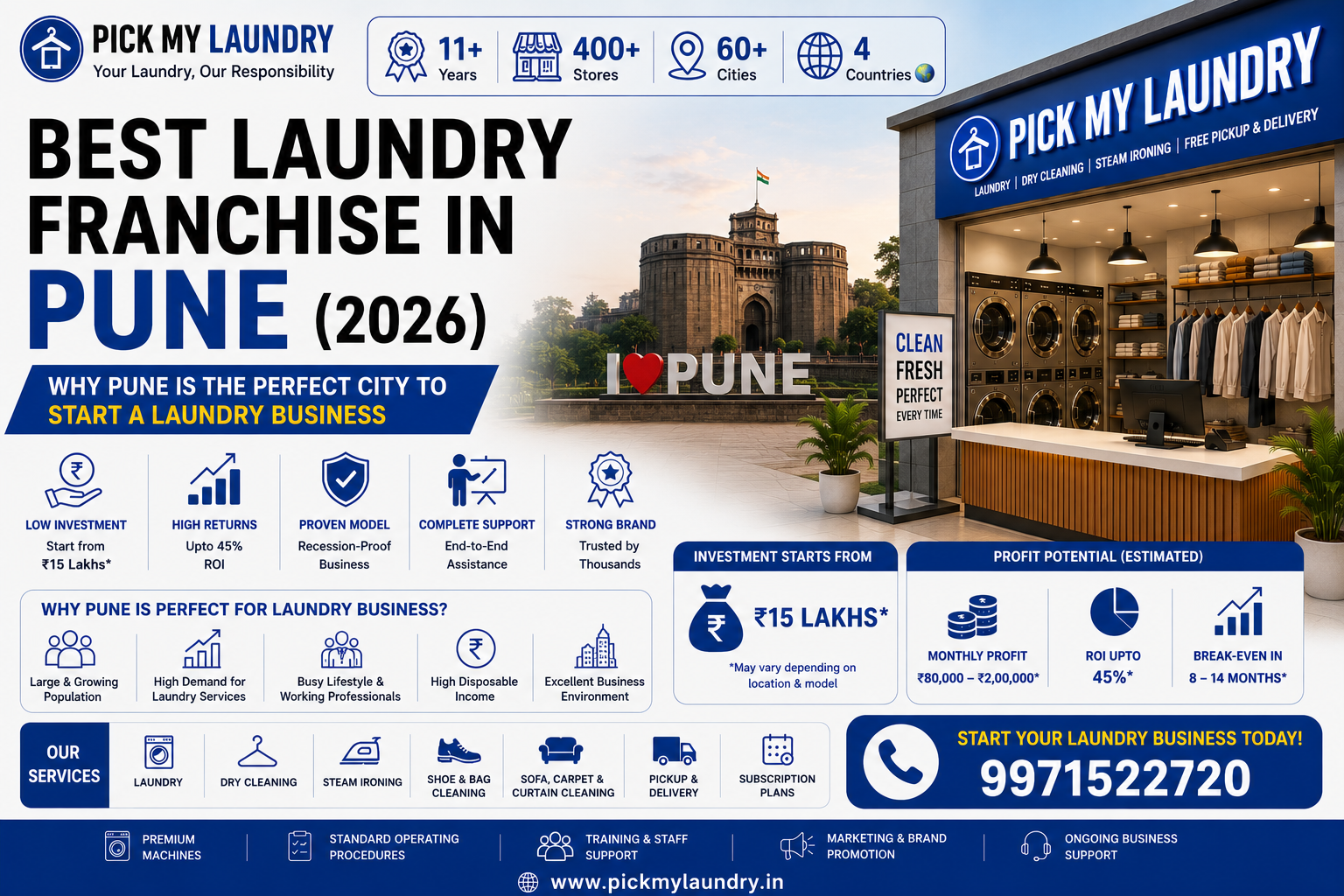Best Laundry Franchise in Pune (2026): Why Pune is the Perfect City to Start a Laundry Business