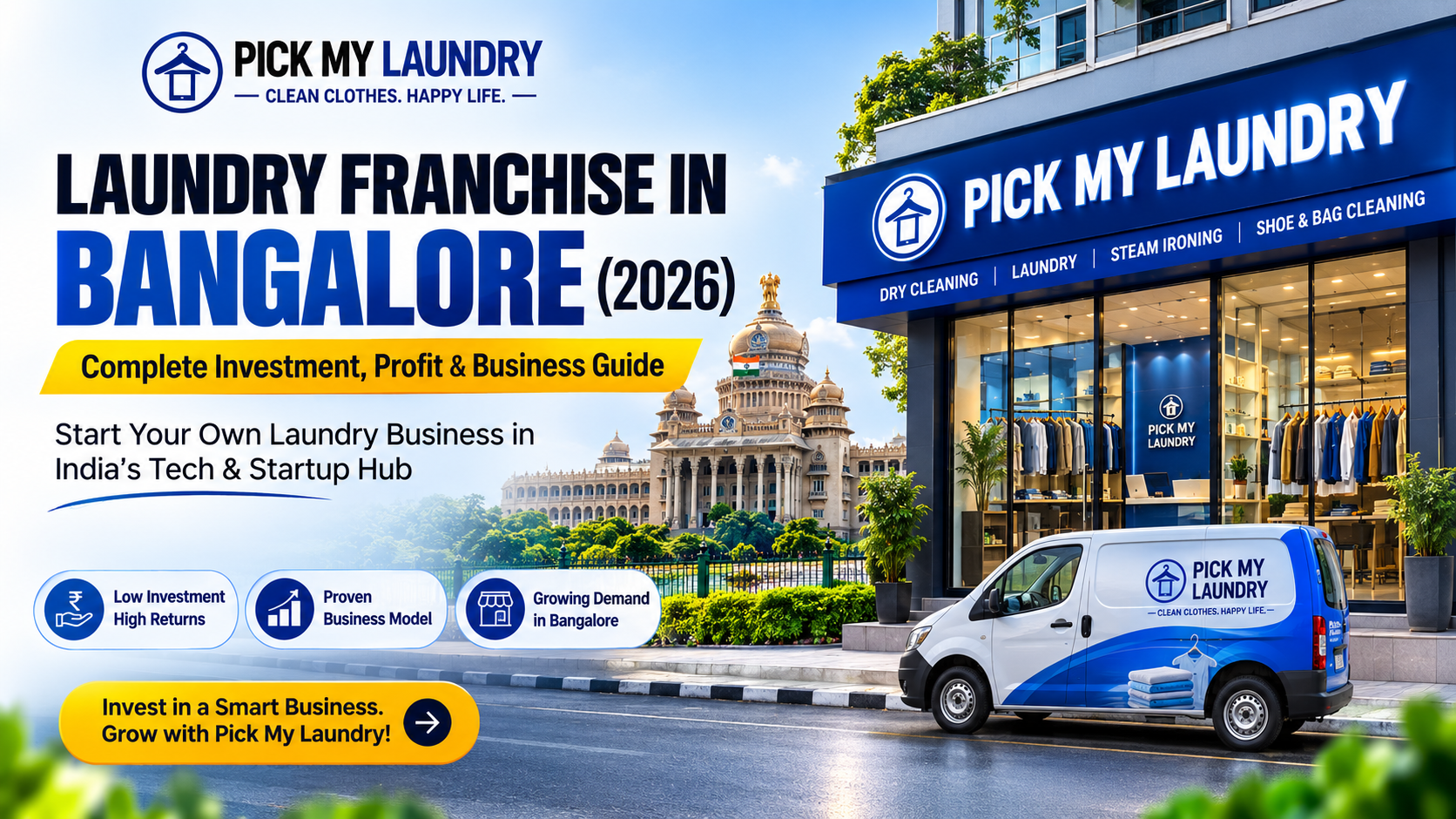 Laundry Franchise in Bangalore (2026): Complete Investment, Profit & Business Guide