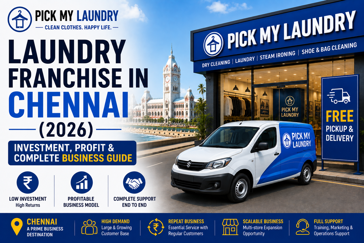 Laundry Franchise in Chennai (2026): Investment, Profit & Complete Business Guide