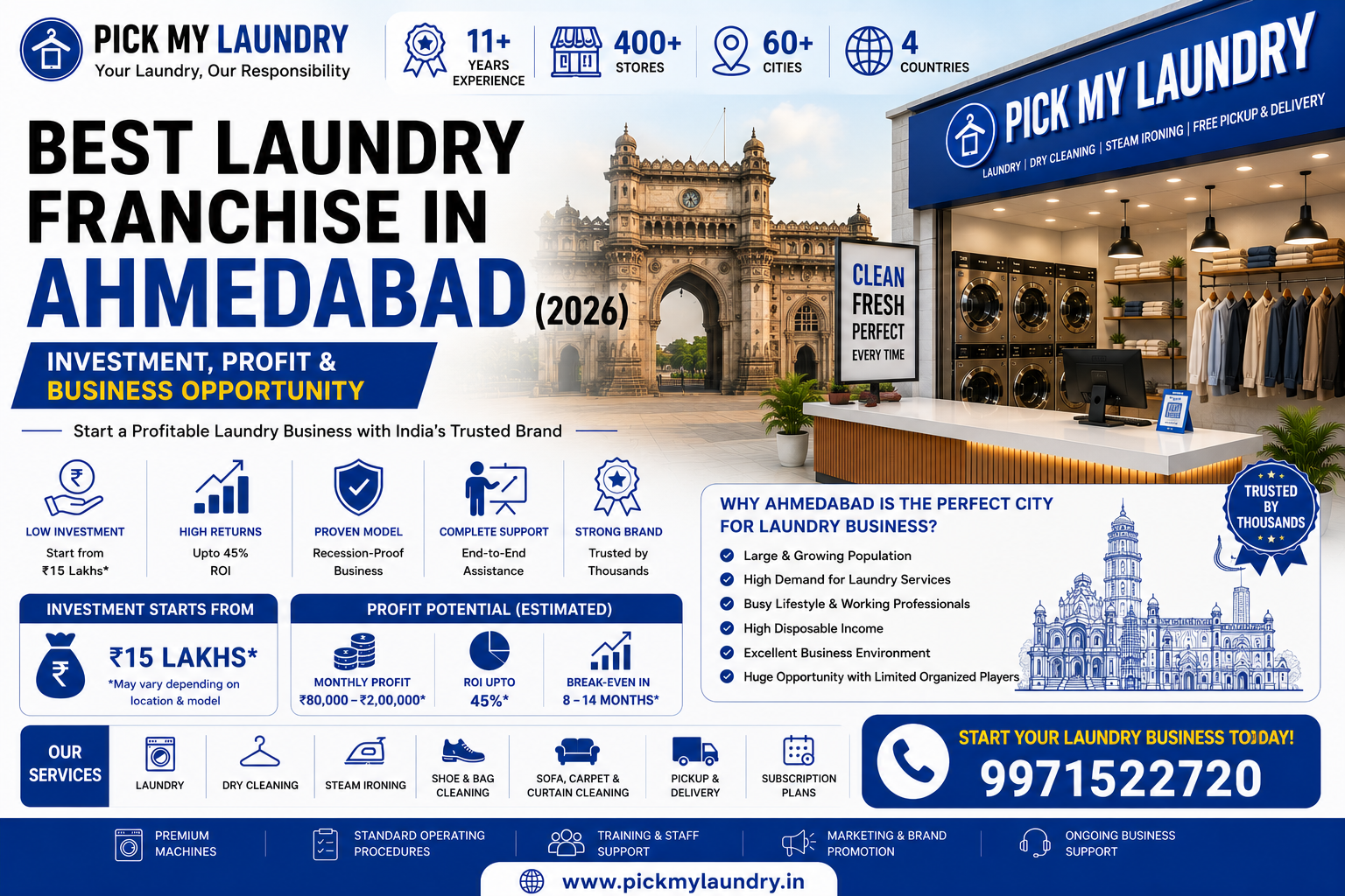Best Laundry Franchise in Ahmedabad (2026): Investment, Profit & Business Opportunity