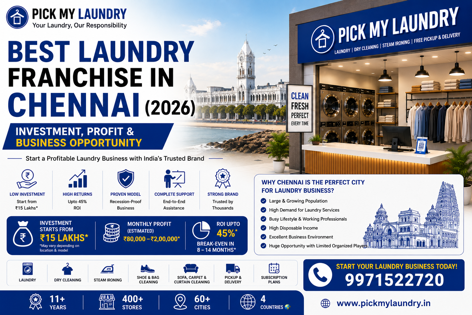 Best Laundry Franchise in Chennai (2026): Investment, Profit & Business Opportunity