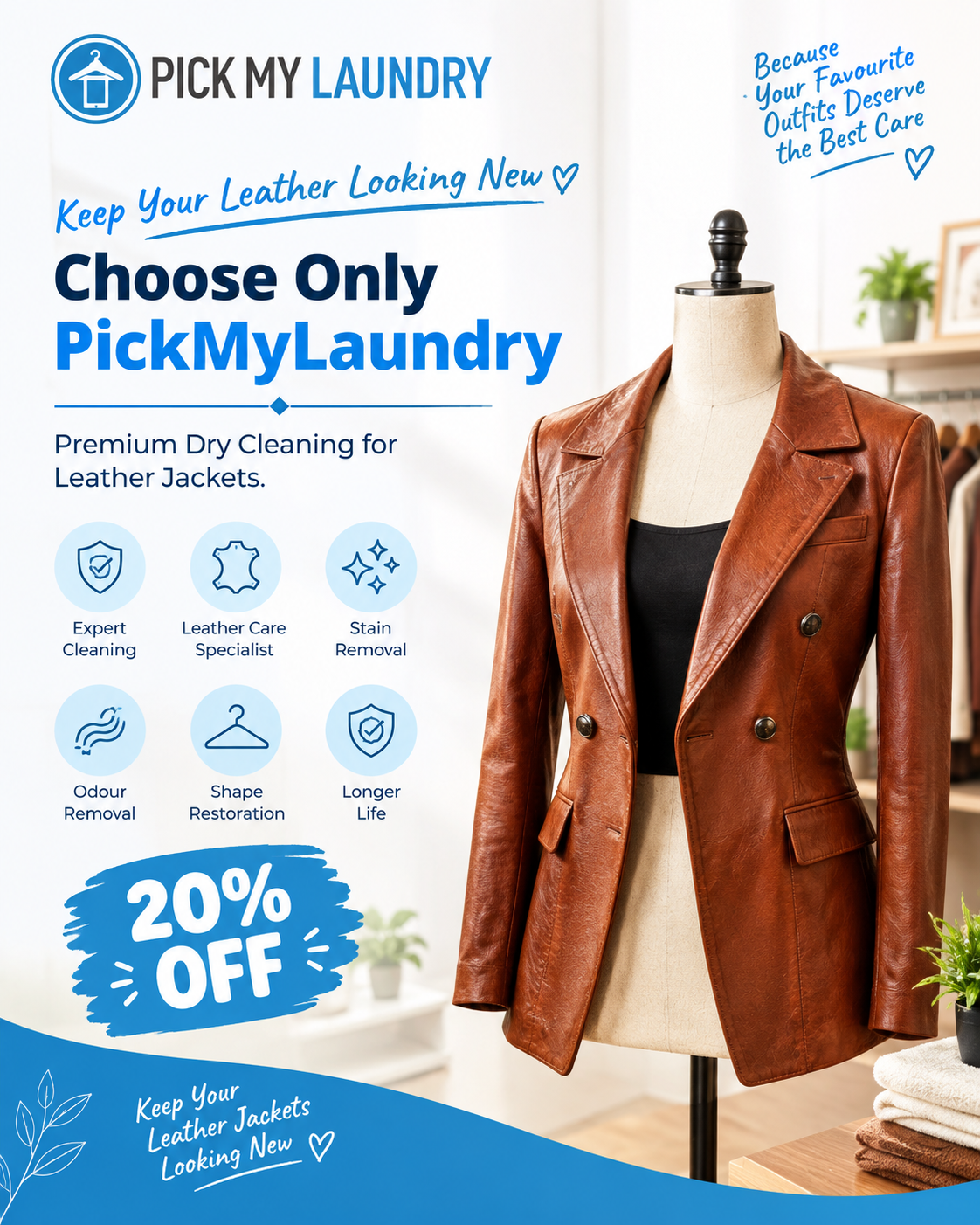 Leather Jacket Dry Cleaning: Professional Care for Leather Jackets | Pick My Laundry
